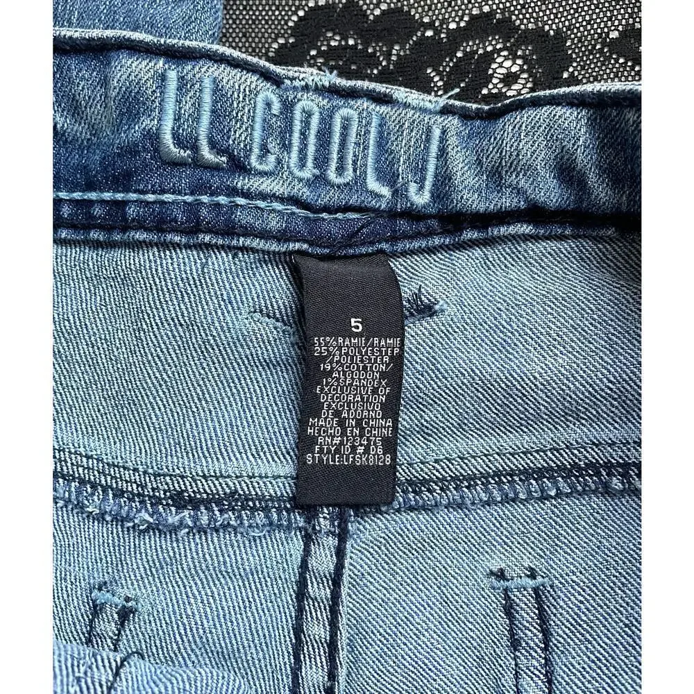VTG‎ LL Cool J Women's Blue Flare Denim Jeans Sz 5 Y2K Retro Soft 90's